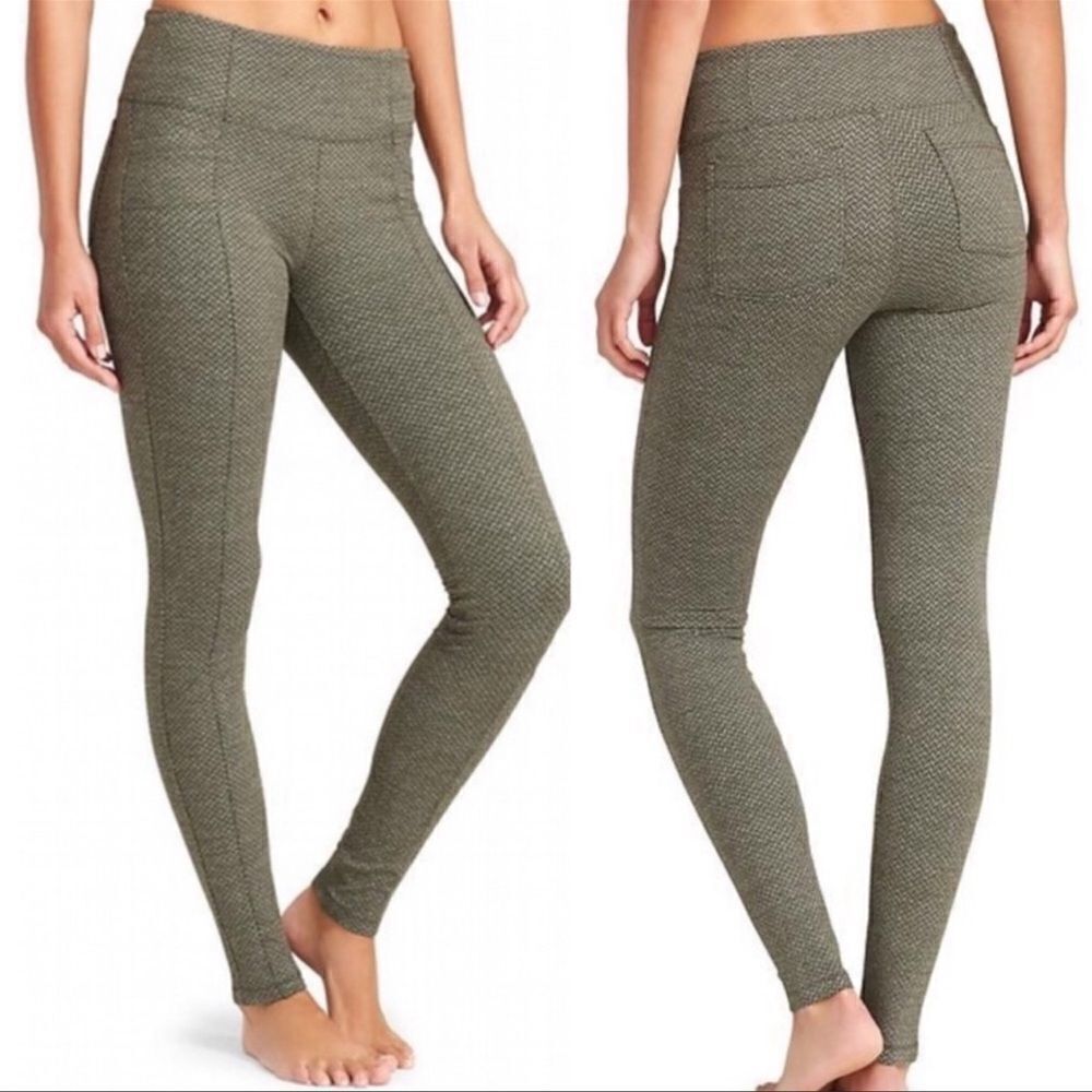 Athleta Metro Criss Cross High Waist Legging Green M